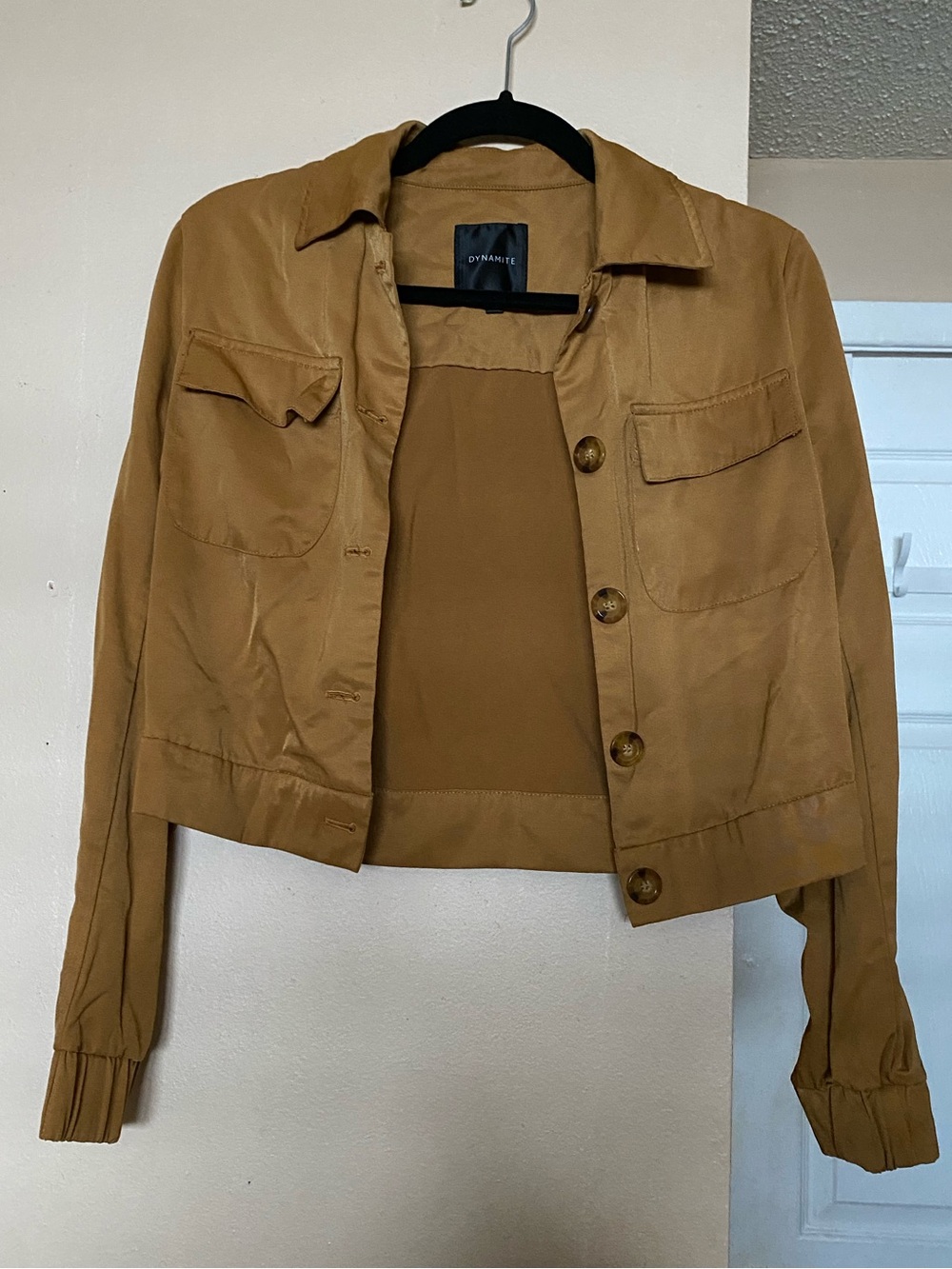 Dynamite Mustard Cropped Utility Jacket